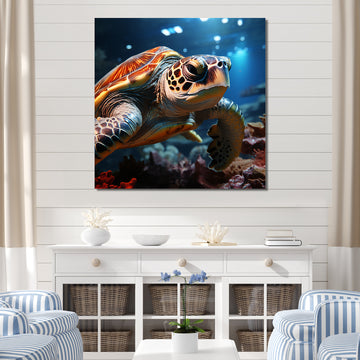 Realistic Portrayal Of A Turtle - Turtle Canvas Wall Art